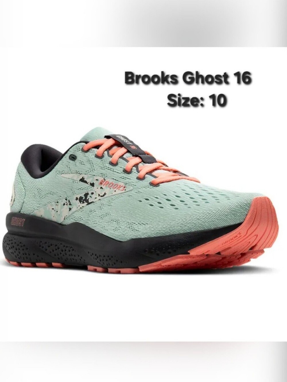 Brooks Women’s Ghost 16 Neutral Running Shoe Surf/Flower/Whitecap Size 10